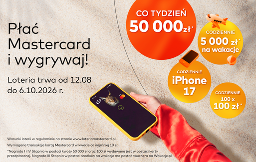 Zdjęcie do Ruszyła loteria Mastercard. Płać i wygrywaj atrakcyjne nagrody!